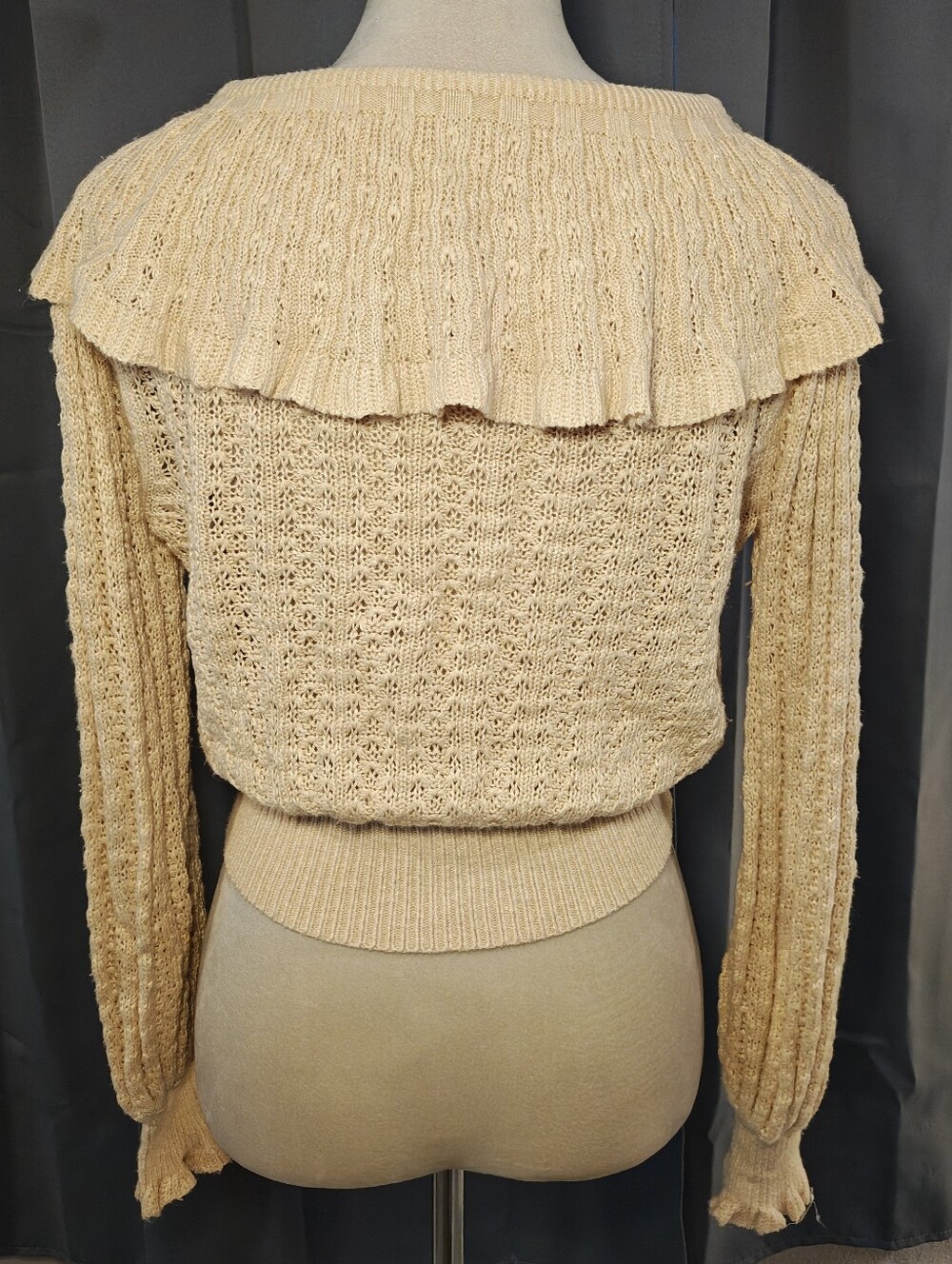 Free People Crazy In Love Knit Off The Shoulder Ruffle Sweater. - Picture 9 of 15